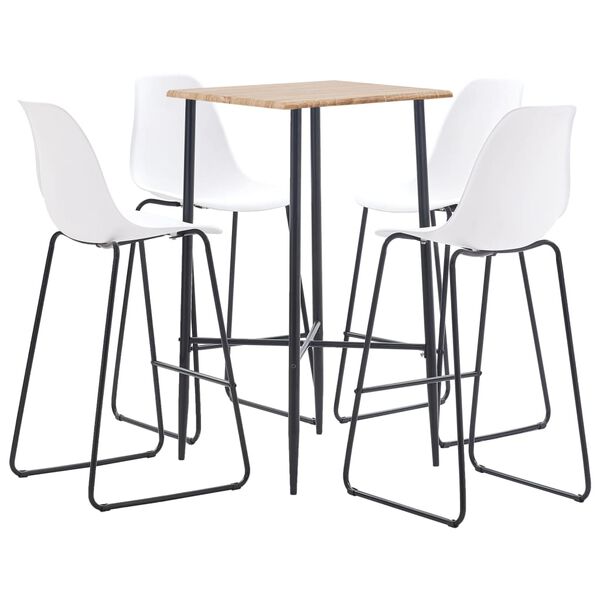 vidaXL 5-delige Barset kunststof wit