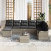 vidaXL Tuin Sofa Set met kussen 9 pcs Lichtgrijs Poly riet