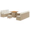 vidaXL Tuin Sofa Set met kussen met opslag 10 pcs Beige en Crème