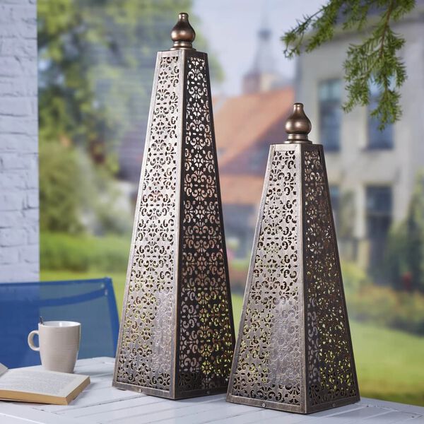 Luxform Lighting Batterijlamp Pyramid LED 45 cm koperkleurig