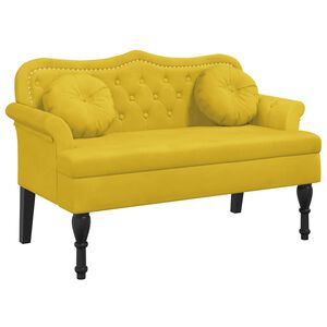 vidaXL Bankje met kussens 120,5x65x75 cm fluweel geel
