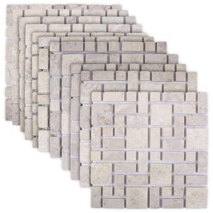 vidaXL Moza&iuml;ek Tegels Cr&egrave;mekleurig 30 x 30 cm Marmer