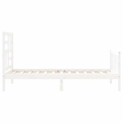 vidaXL Bedframe met hoofdbord massief hout wit