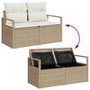 vidaXL Tuin Sofa Set met opslag 6 pcs Beige Poly riet
