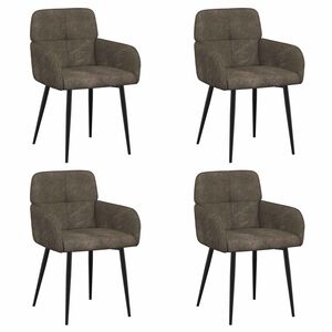 vidaXL Eettafelstoelen 4 st Nep Suede Leer Donkergrijs