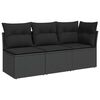 vidaXL Tuinbank met kussens 3-zits zwart poly rattan