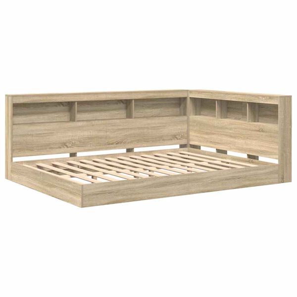 vidaXL Boekenkast Bed Sonoma eiken 160 x 200 cm Bewerkt hout