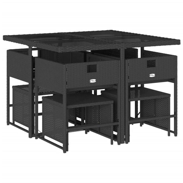 vidaXL 17-delige Tuinset met kussens poly rattan gemengd beige