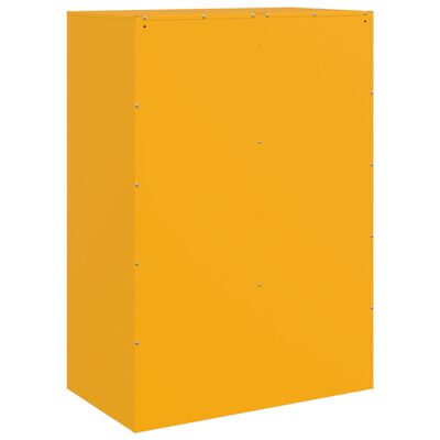 vidaXL Hoge kast 67x39x95 cm staal mosterdgeel