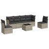 vidaXL 7-delige Loungeset met kussens poly rattan lichtgrijs