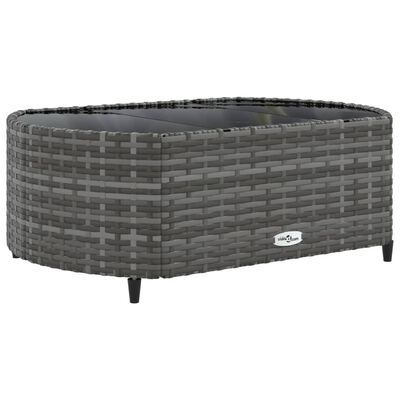 vidaXL 10-delige Loungeset met kussens poly rattan grijs