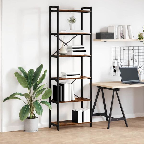 vidaXL Boekenkast Gerookt eiken 40 x 30 x 85 cm Bewerkt hout