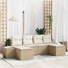vidaXL Tuin Sofa Set met kussen 4 pcs Beige en Cr&egrave;me poly rattan