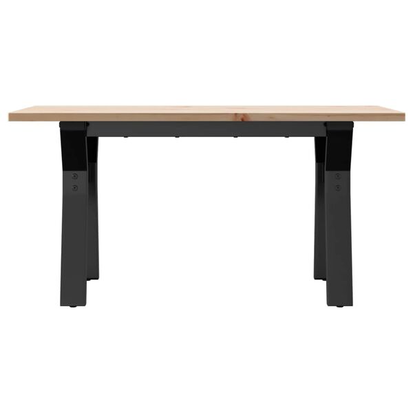 vidaXL Salontafel Y-frame 80x50x40 cm massief grenenhout en staal