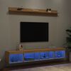 vidaXL 5-delige Tv-wandmeubelset met LED bewerkt hout sonoma eiken