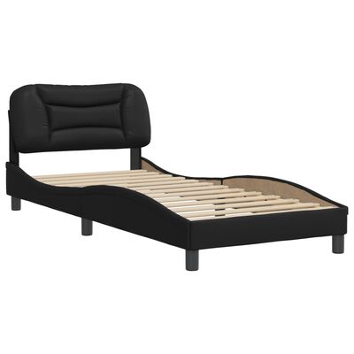 vidaXL Bedframe met hoofdbord kunstleer zwart 90x190 cm