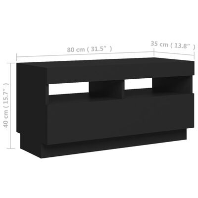 vidaXL Tv-meubel met LED-verlichting 80x35x40 cm zwart