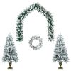 vidaXL Mini-kerstbomenset 120 cm PVC Groen en Wit