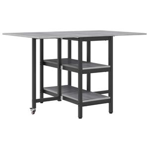 vidaXL Eettafel 122 x 80 x 76,5 cm Bewerkt hout Grijs Sonoma