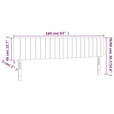 vidaXL Hoofdborden 2 st 80x5x78/88 cm stof donkergrijs