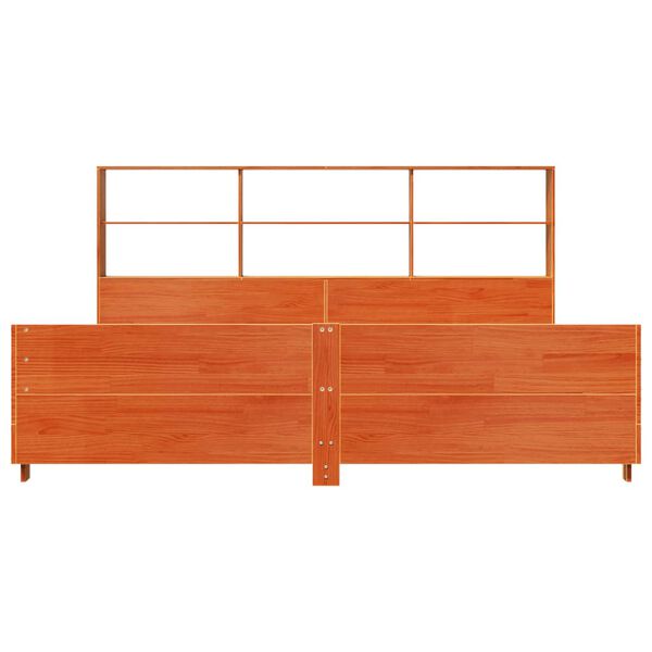 vidaXL Bedframe zonder matras massief grenenhout wasbruin 200x200 cm