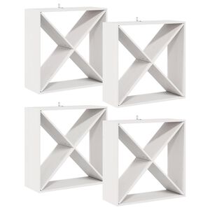 vidaXL Wijnrek 4 st Wit 62 x 25 x 62 cm Massief grenenhout