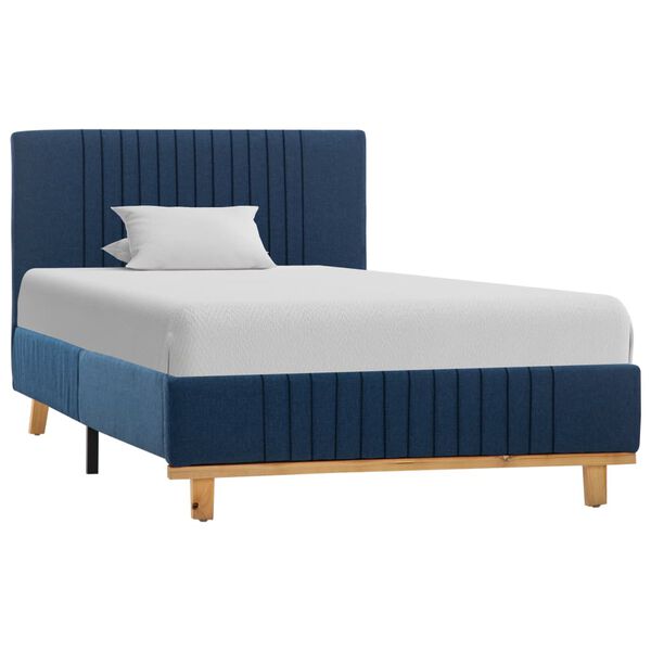 vidaXL Bedframe stof blauw 90x200 cm