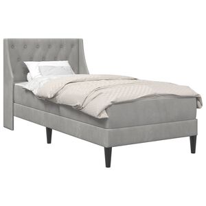 vidaXL Bedframe met matras Lichtgrijs 90 x 190 cm fluweel