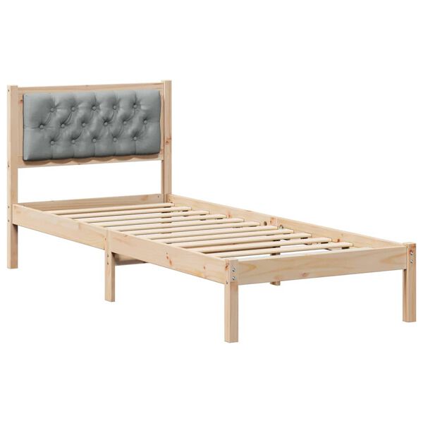 vidaXL Bedframe Lichtgrijs 80 x 200 cm Massief grenenhout