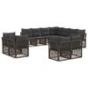 vidaXL Tuinbankenset 11 pcs Grijs poly rattan