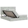 vidaXL Opslag bed met hoofdeinde Lichtgrijs 200 x 200 cm Fluweel