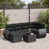 vidaXL 6-delige Loungeset met kussens poly rattan zwart