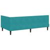 vidaXL Hoekbedframe met Matras met matras 2 pcs Turquoise Fluweel