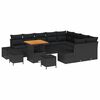 vidaXL Tuinbankenset met kussen 12 pcs Zwart poly rattan
