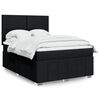 vidaXL Boxspring met matras stof zwart 140x190 cm