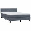 vidaXL Boxspring met matras fluweel donkergrijs 140x220 cm