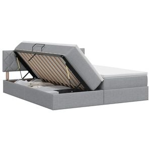 vidaXL Opslag bed met hoofdeinde 2 st Lichtgrijs Nep Leer