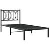 vidaXL Bedframe met hoofdbord metaal zwart 80x200 cm