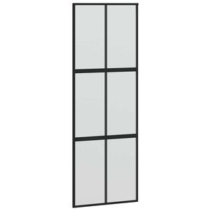vidaXL Schuifdeur 76x205 cm gehard glas en aluminium zwart