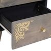 vidaXL Nachtkastje 2 pcs Grijs 40 x 33 x 46 cm Massief Mango Hout