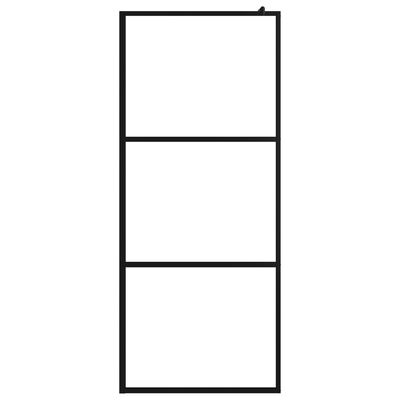 vidaXL Inloopdouchewand met schap 90x195 cm ESG-glas aluminium zwart