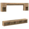 vidaXL TV Wand Eenheden met LED 6 st Artisan Eiken Bewerkt hout
