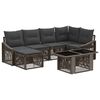 vidaXL Tuinbankenset 7 st Grijs en Donkergrijs poly rattan
