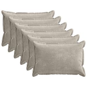 vidaXL Kussensloop 6 pcs HOUTEN Lichtgrijs 40 x 60 cm Chenille Stof