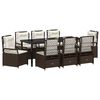 vidaXL Tuin eettafelset 9 st Bruin poly rattan