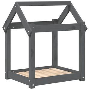 vidaXL Hondenmand 61x50x70 cm massief grenenhout grijs