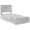vidaXL Bedframe met hoofdeinde Beton Grijs 90 x 190 cm Bewerkt hout