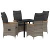 vidaXL Tuin eettafelset 5 st Grijs poly rattan