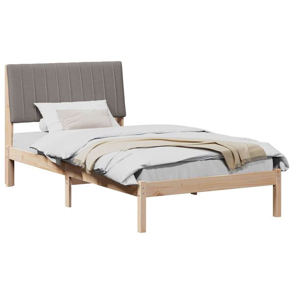 vidaXL Bedframe met hoofdeinde Bruin 100 x 200 cm Massief grenenhout