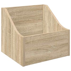 vidaXL LP Recorddoos Sonoma Eiken 37 x 33 x 32 cm Bewerkt hout